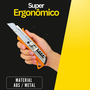Estilete De Metal Largo Profissional 18mm Trava De Segurança