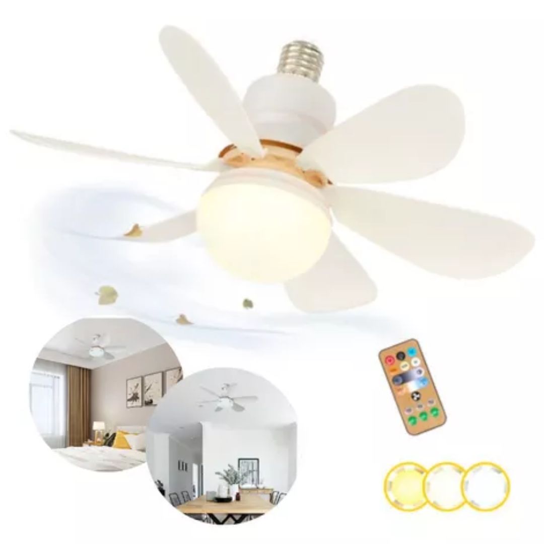 Ventilador de Teto/Parede com Lâmpada LED Integrada