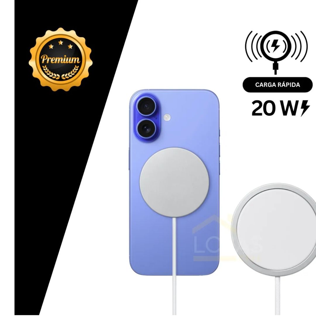 Carregador MagSafe LE 874 20W para iPhone – Carregamento Rápido e Sem Complicação!