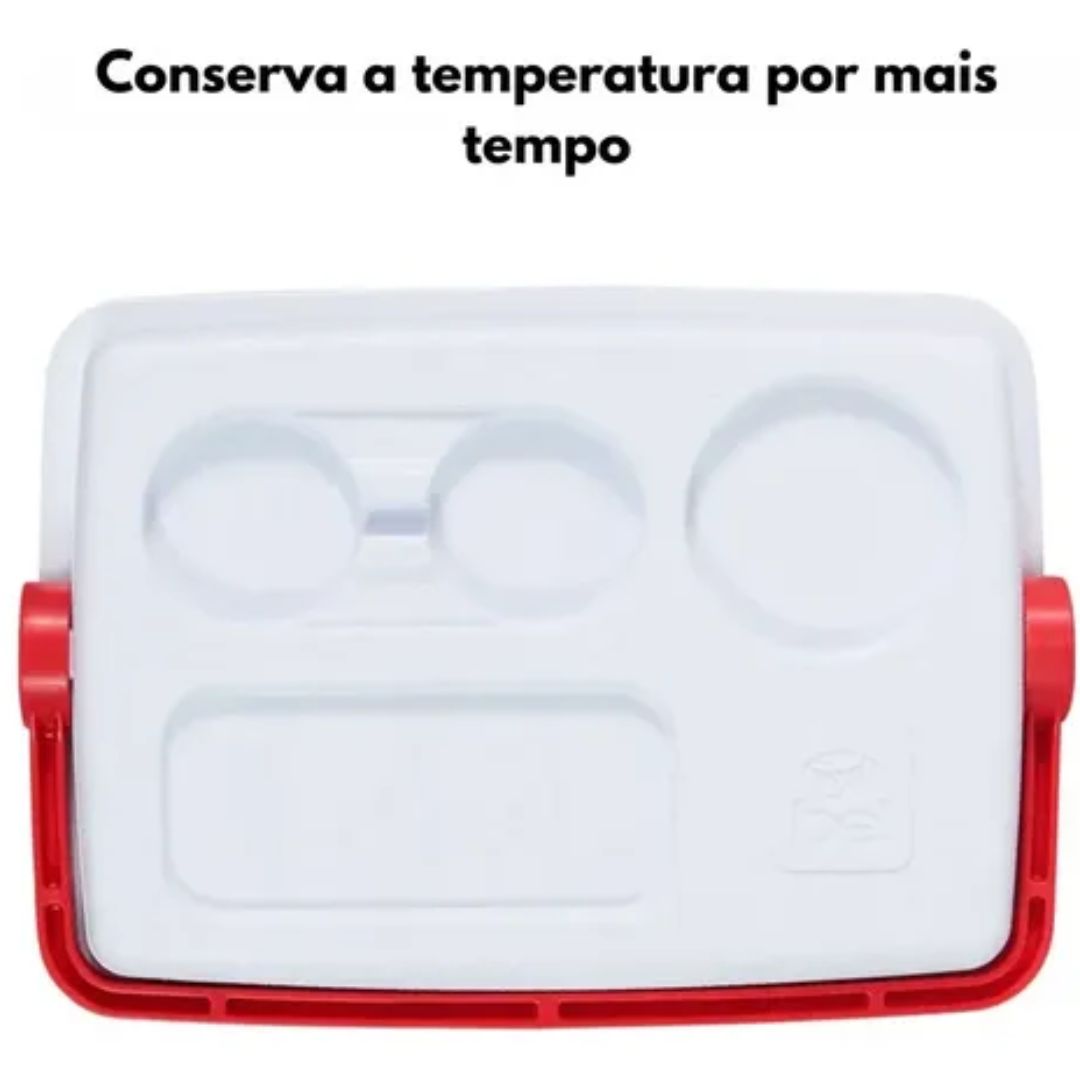 Cooler Térmico Reforçado 12L com Porta-Copos – Ideal para Praia, Piscina, Pesca e Muito Mais!