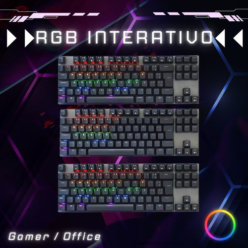 Teclado Gamer Rgb Red ou Blue Swith Mecânico Para Pc Xbox Ps5 Setup