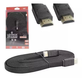 Cabo Hdmi Com 5metros 4k Ultra Hd Blindado 2.0 Ley10 Premium