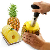 Descascador Fatiador De Abacaxi Frutas Inox Espiral Pratico 3 em 1