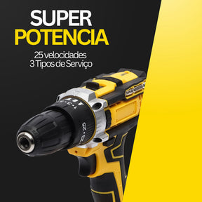 Super Parafusadeira Furadeira De Impacto Sem Fio Potente 21v