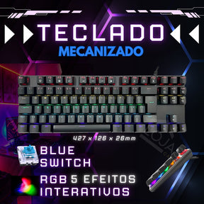 Teclado Gamer Rgb Red ou Blue Swith Mecânico Para Pc Xbox Ps5 Setup