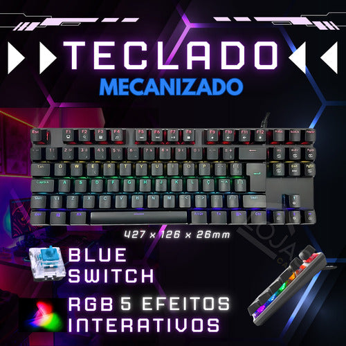 Teclado Gamer Rgb Red ou Blue Swith Mecânico Para Pc Xbox Ps5 Setup