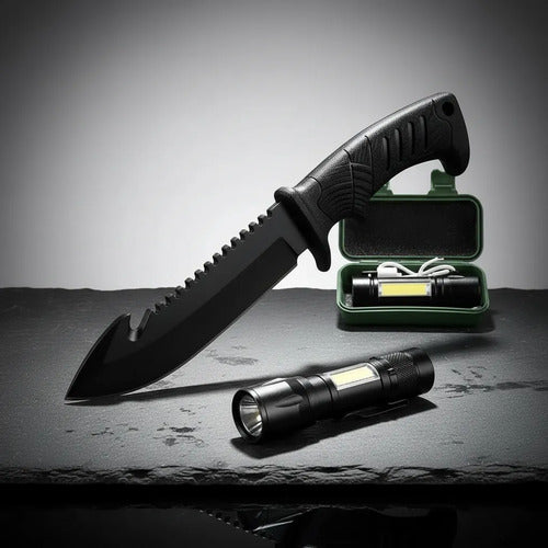 Faca Militar Tática Com Bainha Abs Rígido Rambo Super Afiada Preto