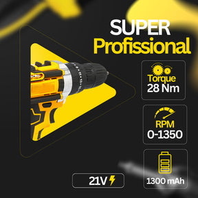 Super Parafusadeira Furadeira De Impacto Sem Fio Potente 21v