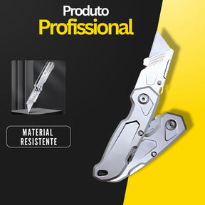 Estilete Dobrável Portátil 5 Lâminas Profissional Leve Bolso