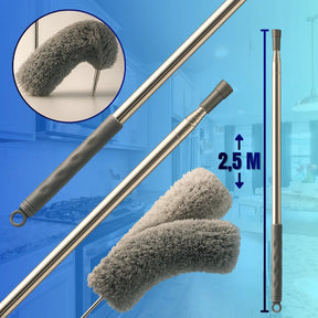 Espanador De Teto Telescópico Extensível De Microfibra Cinza