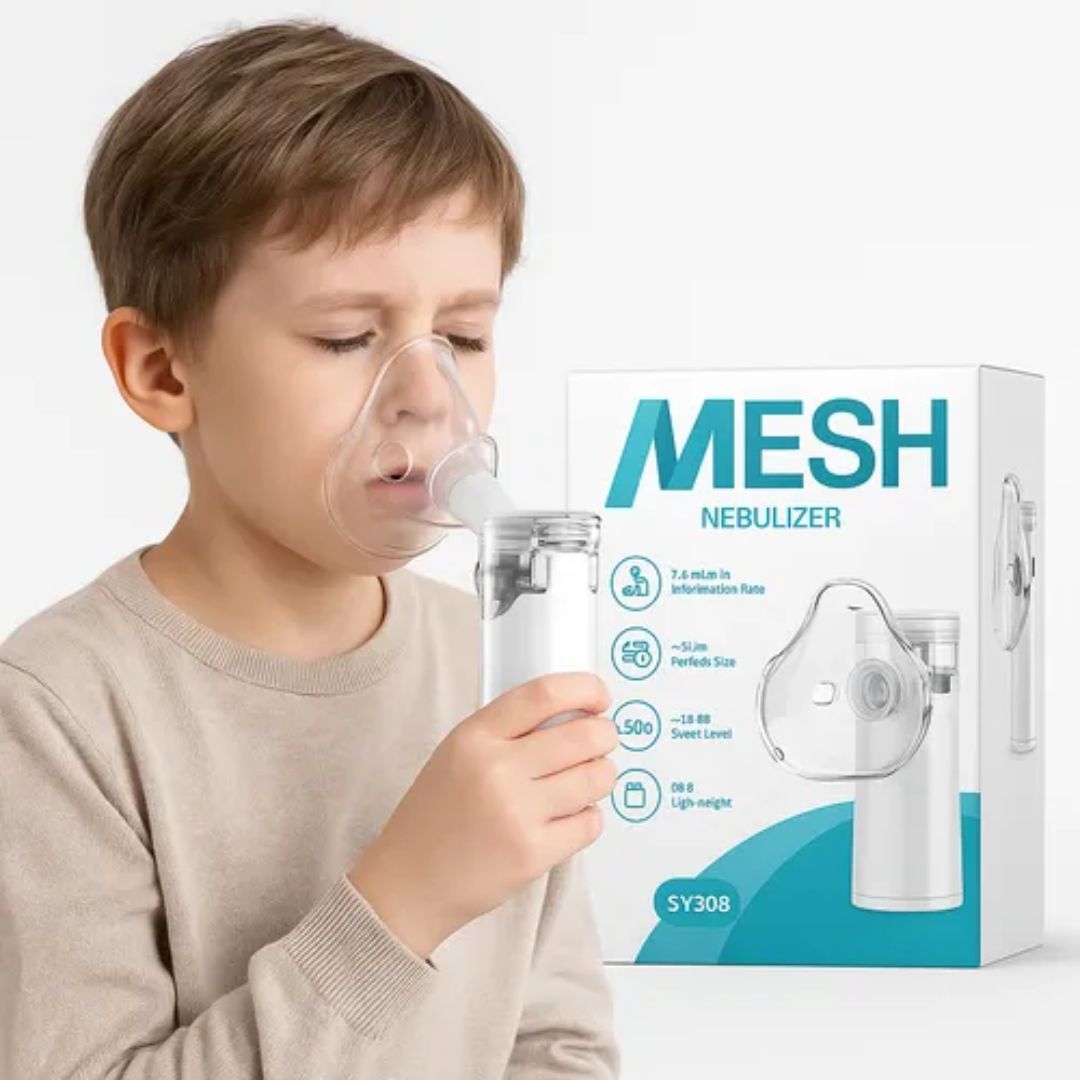Inalador Nebulizador com 2 Máscaras de Silicone – Infantil e Adulto