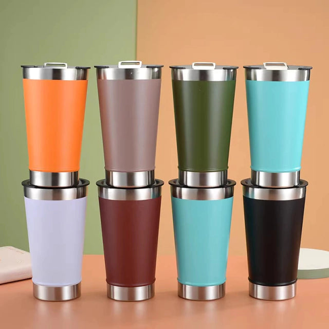Copo Térmico com Tampa e Abridor 473ml Cerveja Inox