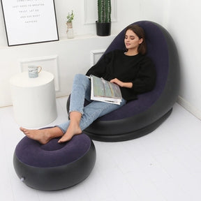 Poltrona Inflável Ultra Lounge Com Puff [Premium]