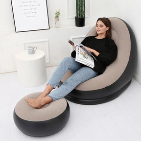 Poltrona Inflável Ultra Lounge Com Puff [Premium]