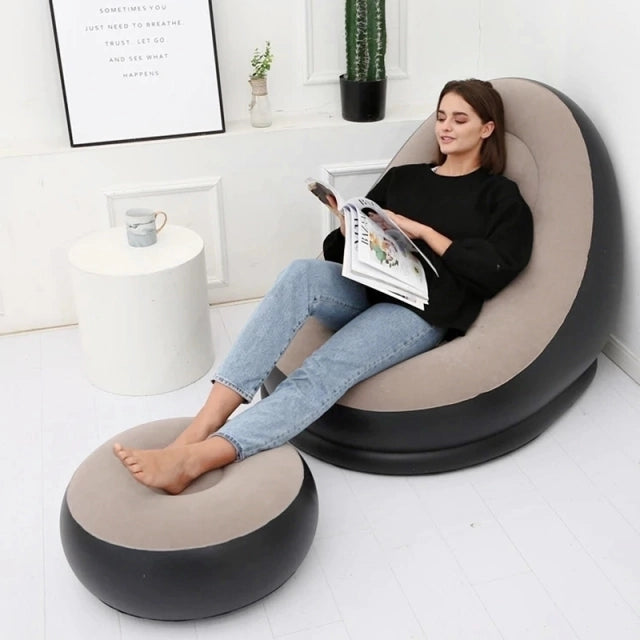 Poltrona Inflável Ultra Lounge Com Puff [Premium]
