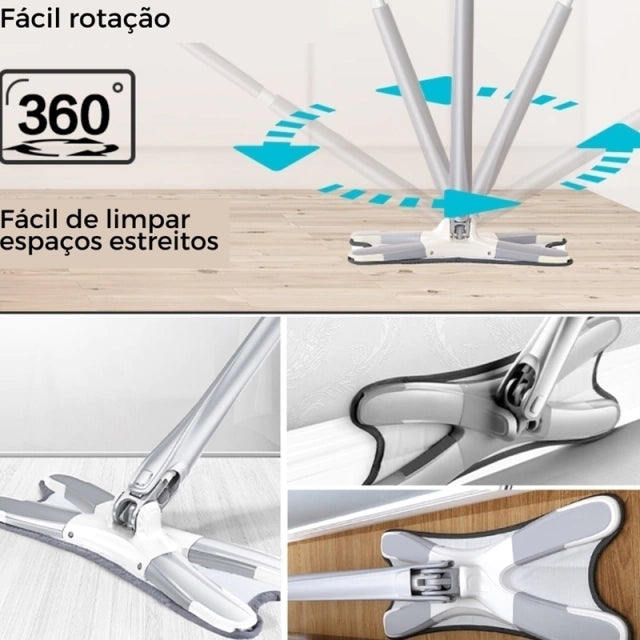 Rodo Mop Esfregão Giratório 360° Twist Pano