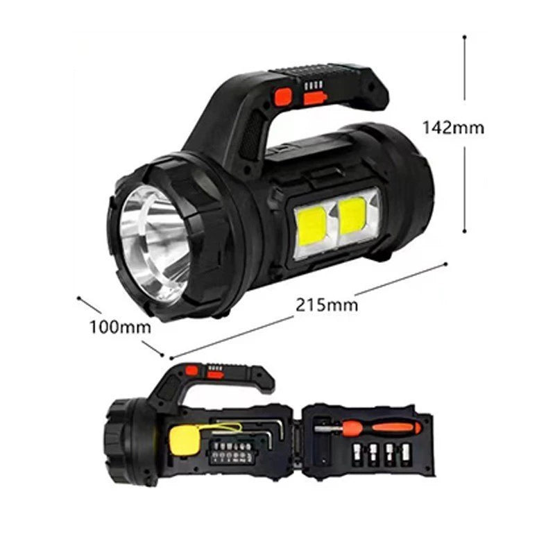 Lanterna Multi-Função com Caixa de Ferramentas – Iluminação e Praticidade para Reparos em um Só Lugar!
