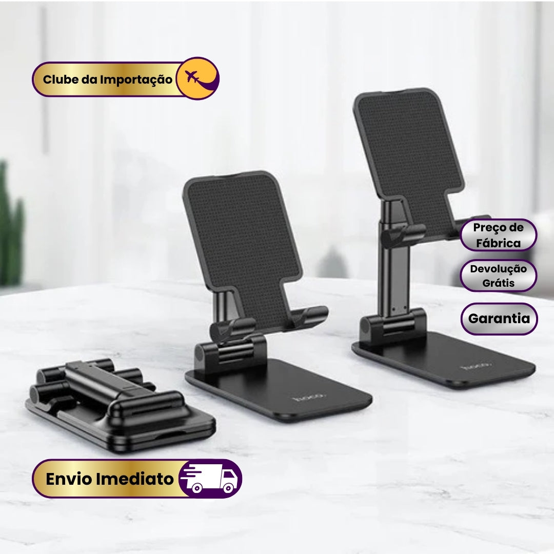 Suporte Dobrável Ergonômico para Celular e Notebook Portátil e Antiderrapante