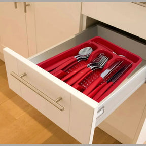 JOGO DE TALHER VERMELHO COM PORTA TALHERES