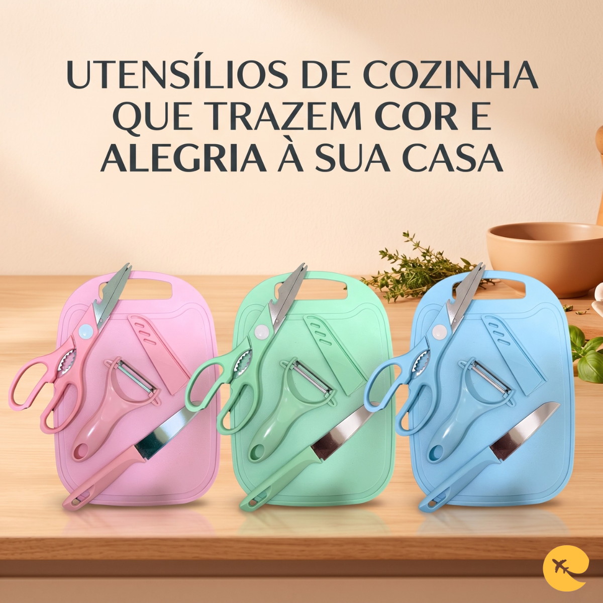 UTENSILHO COZINHA 4 PC 3 COR
